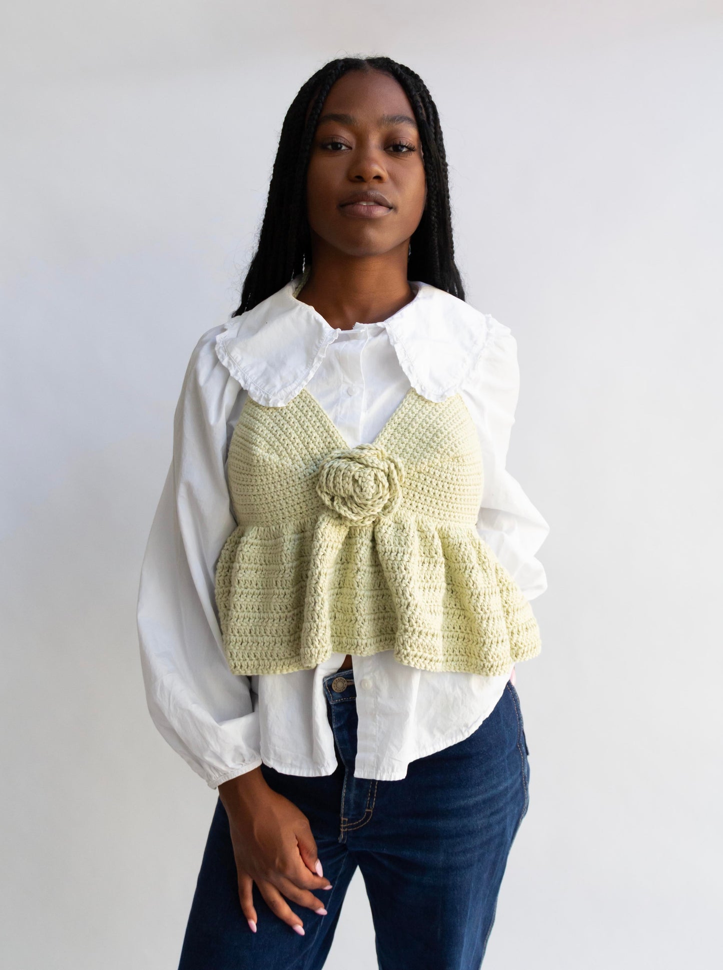 Lime Rosette Tank