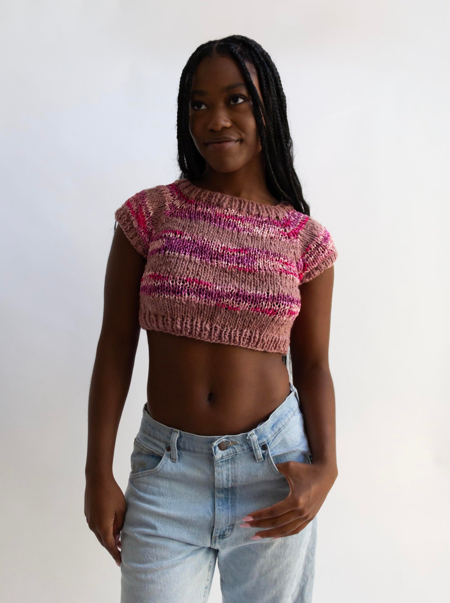 Striped Super Crop Tee