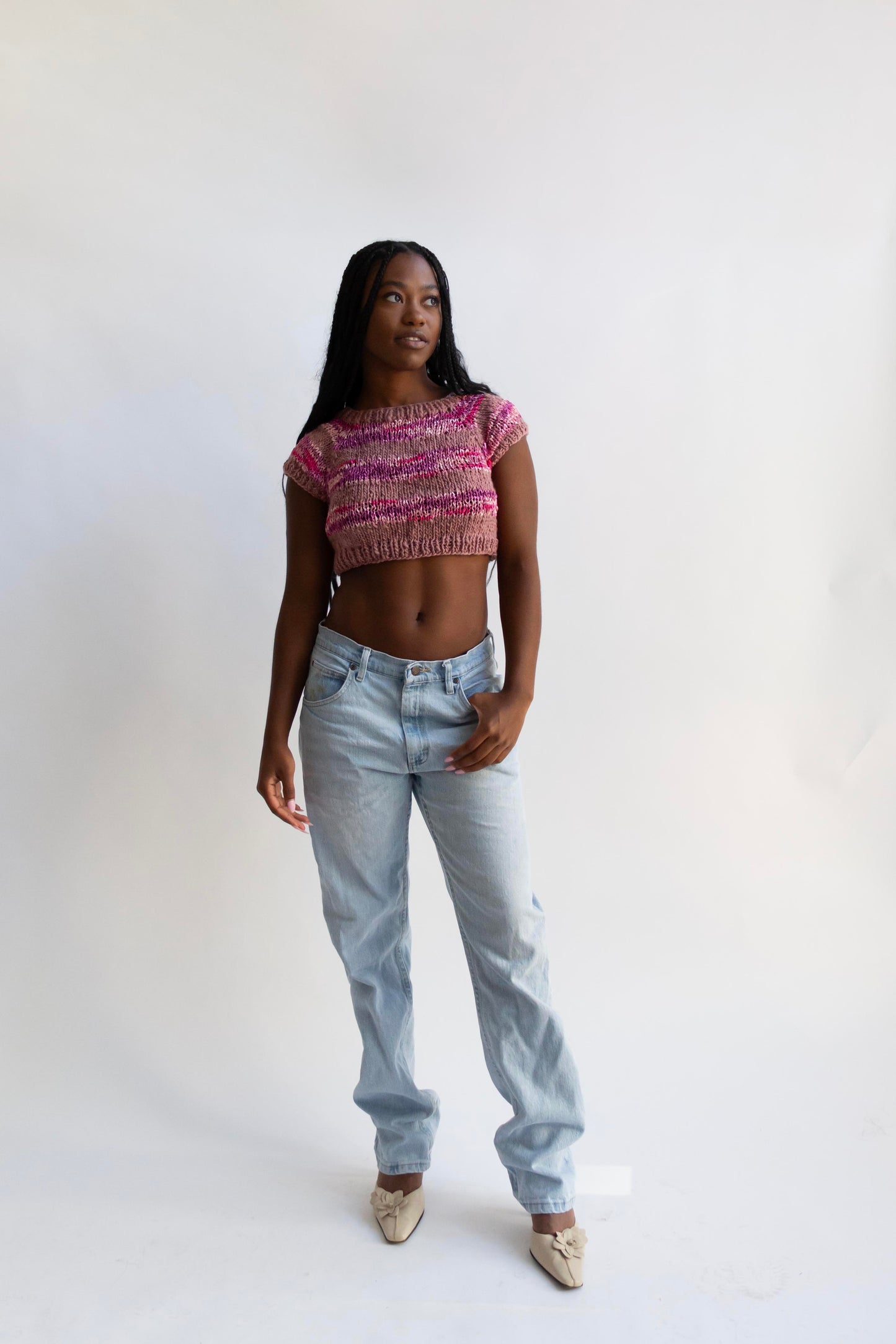 Striped Super Crop Tee