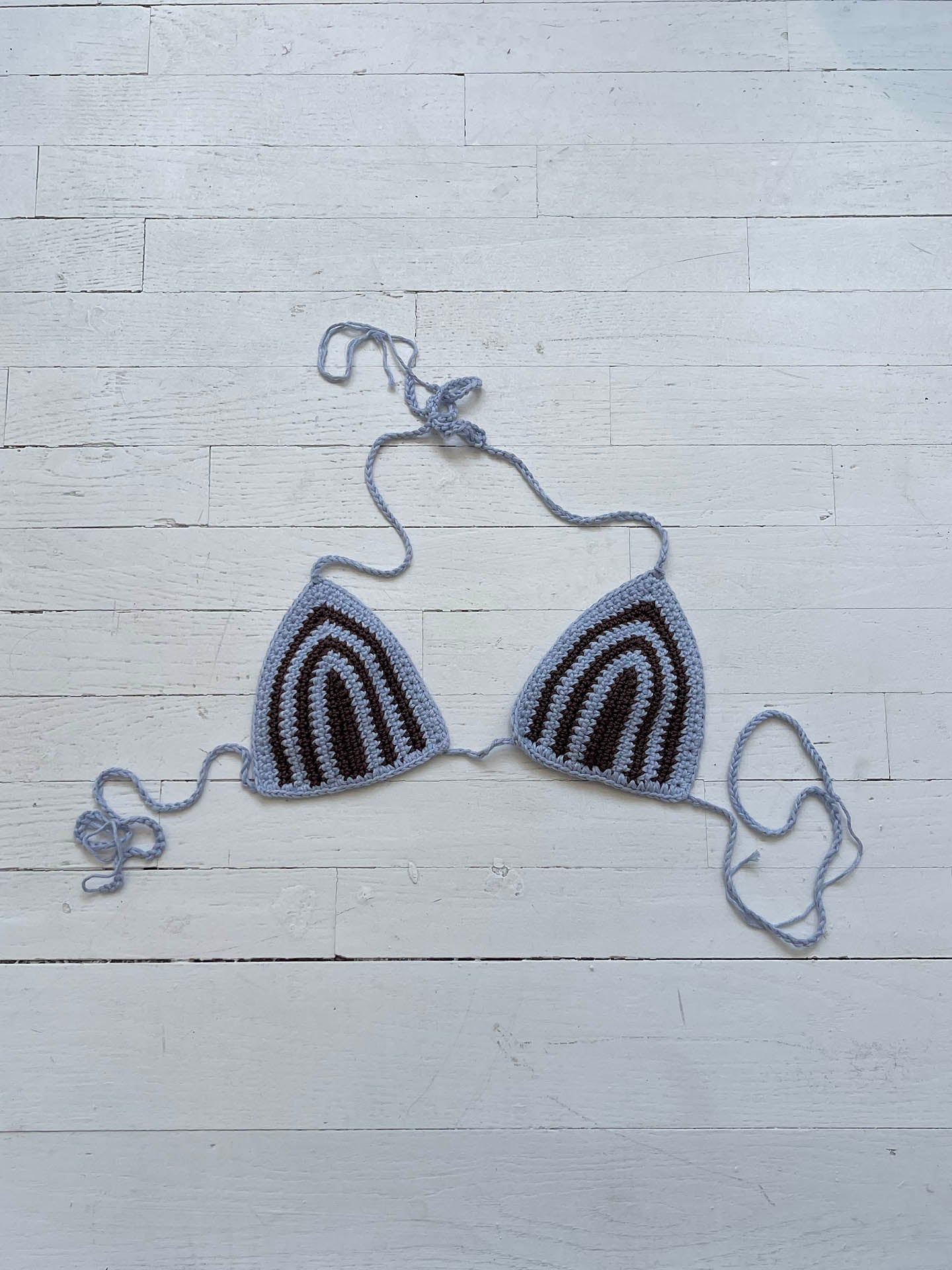 Blue and Brown Bikini Top